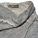 Curvy raw edge maxi skirt