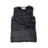 Fuzzy deep v neck sweater