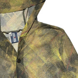 Plaid mesh hooded button down