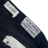 Leather paneled denim