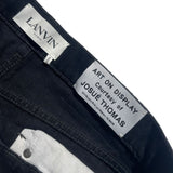 Leather paneled denim