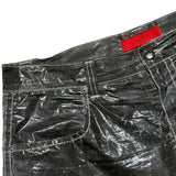Nylon crinkled ultra wide pant
