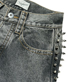 Studded spike denim