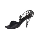 Birdcage wire strappy heels