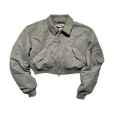 Cropped boxy bomber jacket