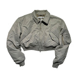 Cropped boxy bomber jacket