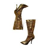 Lace up knee-high boot