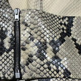 Gwen Python skin leather halter crop top
