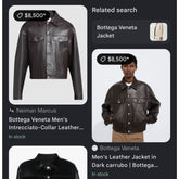 Intrecciato collar leather jacket