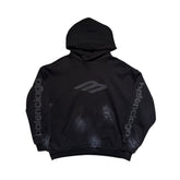 3B logo distressed hoodie