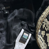 Leather python paneled dress