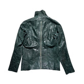 Bonded metal spine Humanoid staple seam leather jacket