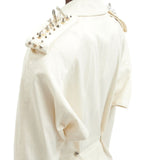 Spike studded anatomical cut out trench coat