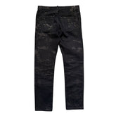 Runway crackle painted denim
