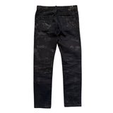 Runway crackle painted denim