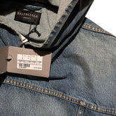 Denim hooded trucker jacket