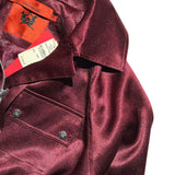 Satin draped sash cropped bomber