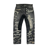 Boro distressed denim