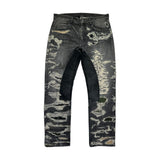 Boro distressed denim