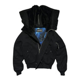 AW11 Wool fur hooded cropped parka