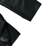 Leather logo zippered pant