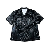 Glossy Liquid Metal button down