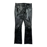 Glossy crinkled Liquid Metal leather pant