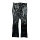 Glossy crinkled Liquid Metal leather pant
