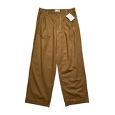 Brushed twill pleated trousers