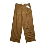 Brushed twill pleated trousers