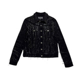 Johnny stretch velvet tassel trucker