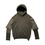 Archive Triple layered skull drawstring hoodie