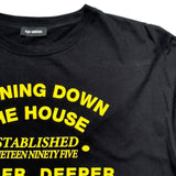 Oversized burn the house down graphic tee