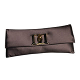 Satin logo clutch