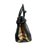 Banner collapsible leather nova check bag