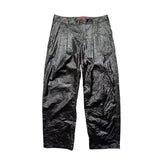 Nylon crinkled ultra wide pant
