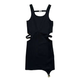 Bondage clasp stretch mini dress