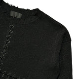 Pierced glitter ribbed sweater