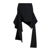 Asymmetric pinstripe deconstructed mini skirt