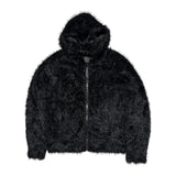 Nylon furry zip jacket