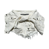 Distressed Wrap denim shorts / jacket hybrid