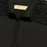 Archive beaded accent keyhole sweater
