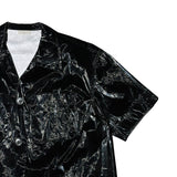 Glossy Liquid Metal button down