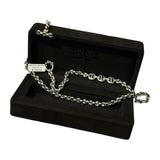 24” 5mm Sterling Silver Open Link Necklace with Diamonds