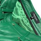 Genuine leather paneled pant