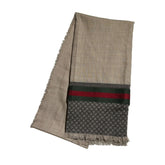 Oversized monogram wool scarf