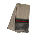 Oversized monogram wool scarf