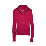 Ribbed stretch zippered sweater