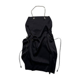 $2,590 asymmetric drape dress with G link chain