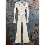 Ribbed two piece cut out stretch set